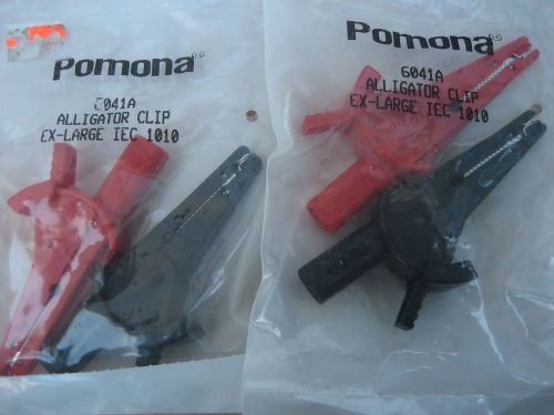 4 pcs. pomona 6041a alligator clips, extra large for banana plug  4 pieces 6041a for sale