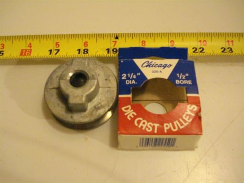(1411.) die cast pulley 2-1/4&#034; dia. 1/2&#034; bore vee belt a for sale