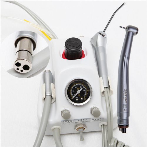 Portable dental air turbine unit works w/ compressor + high speed handpiece 4-h for sale