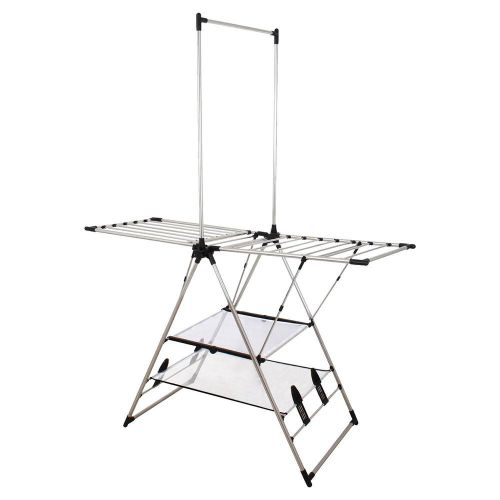 Indoor/Outdoor Stainless Steel Drying Center with Double Mesh Shelves