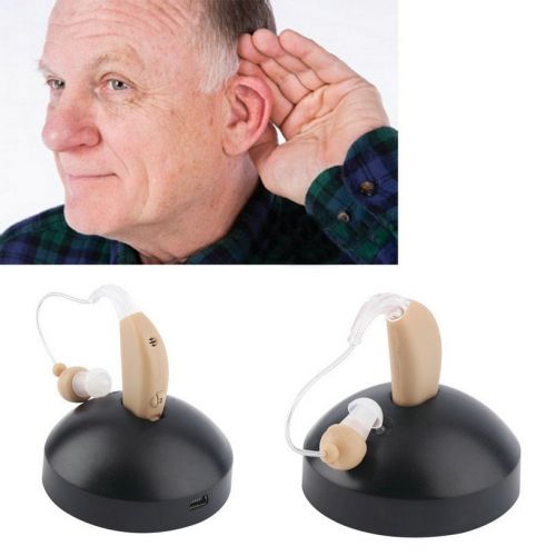 New Rechargeable Hearing Aids Personal Sound Voice Amplifier Behind The Ear DY