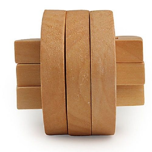 Wooden Wood IQ Brain Teaser Semi-ring 3D IQ Puzzle Magic Cube Toy Gift