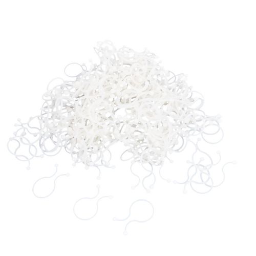 500pcs white plastic u shape round tips twist lock cable wire ties 20mm for sale