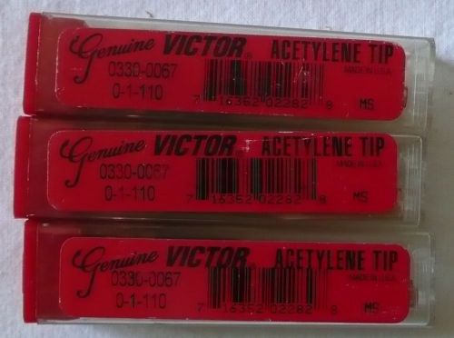 Victor acetylene tips-0330-0067-0-1-110-set of 3-new for sale