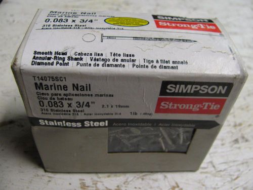 1 lb. simpson t14075sc1 0.083&#034; x 3/4&#034; 1d strong-tie marine nail, 316 stainless for sale