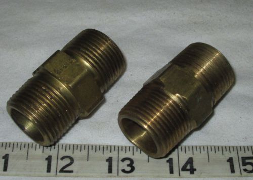 Lot of 2 brass hex nipple 3/4&#034; npt *** free shipping *** for sale