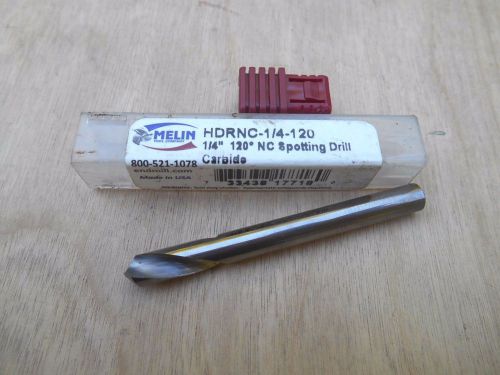 MELIN 1/4&#034; 120 DEG CARBIDE  N.C. SPOTTING DRILL