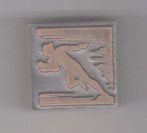 Man Skating Copper Printer Block