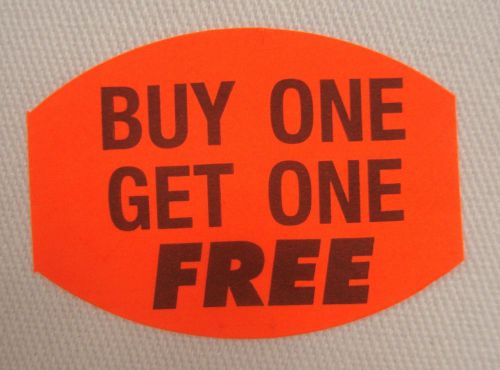 100 Self-Adhesive BUY ONE GET ONE FREE Labels Stickers Retail Store Supplies