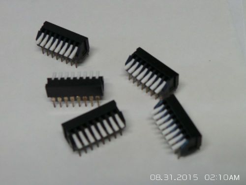 5 pcs 16 pins 8 positions dip on/off switch 2.54mm pitch NOS easy setting