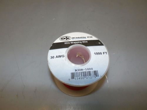 New ONE 1000&#039; ROLL OF RED 30 AWG WIRE WRAPPING WIRE R30R1000 OK MACHINE AND TOOL