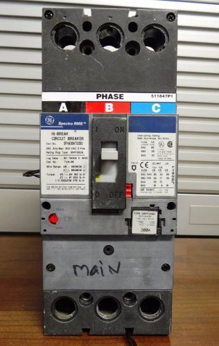Ge spectra rms sfha36at0250 250 amp 600v 3-pole circuit breaker for sale