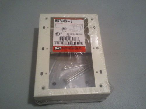 WIREMOLD LEGRAND V5744-3 3-GANG DEEP SWITCH AND RECEPTACLE BOX, IVORY