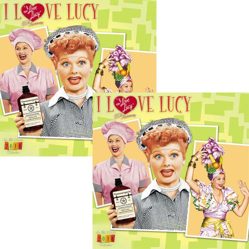 NEW (Set/2) I Love Lucy Lucille Ball 65th Anniversary 16-Month 2016 Calendar