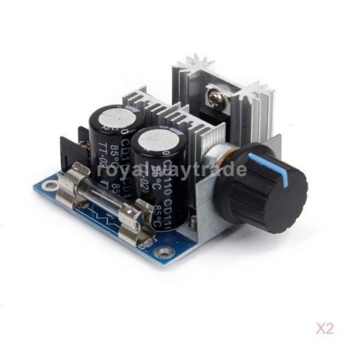 2x 12v-40v 10a pwm dc motor speed controllerknob switch - blue panel for sale