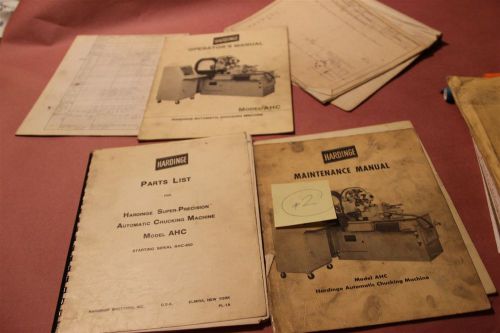 Hardinge Lathe AHC Original Operation &amp; Maintenance Manual # 2