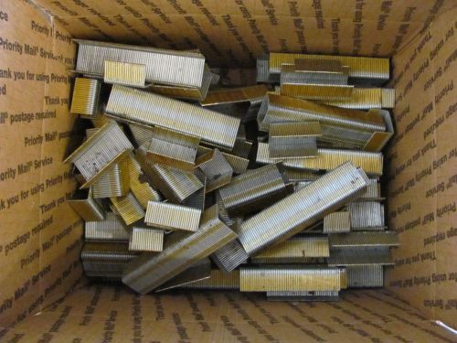 Hitachi 1&#034; x 3/4&#034; 16 gauge wide crown staple coated 12 pounds for sale
