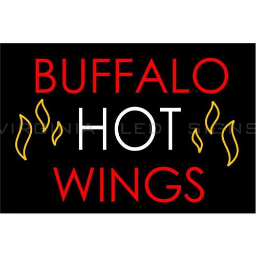Buffalo Hot Wings LED SIGN neon looking 30&#034;x20&#034; Pizza HIGH QUALITY VERY BRIGHT