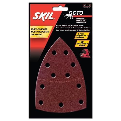 SKIL 73112 Octo Sandpaper 80 Grit - 5 Pack New