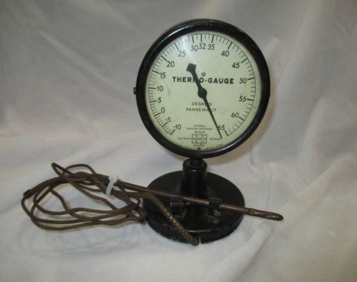 VINTAGE U. S. GUAGE Co Temperature Gauge Instrument 65 to -10 F WORKS FREE STAND