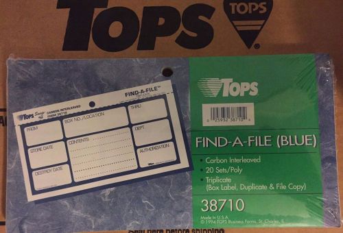 Find a File (Blue) Forms,  Triplicate, Pack of 20 Sets, by TOPS 38710