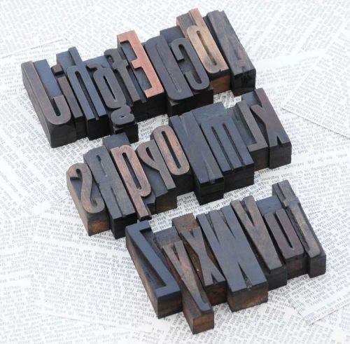 A-Z mixed alphabet 1.77&#034; letterpress wooden printing blocks wood type printer