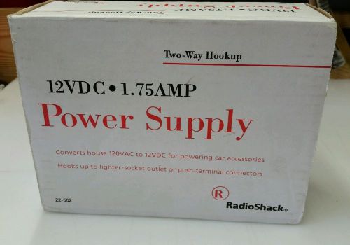 RadioShack Two Way Hookup 12 VDC 1.75 Amp Power Supply 22-502 Ships Fast! S1