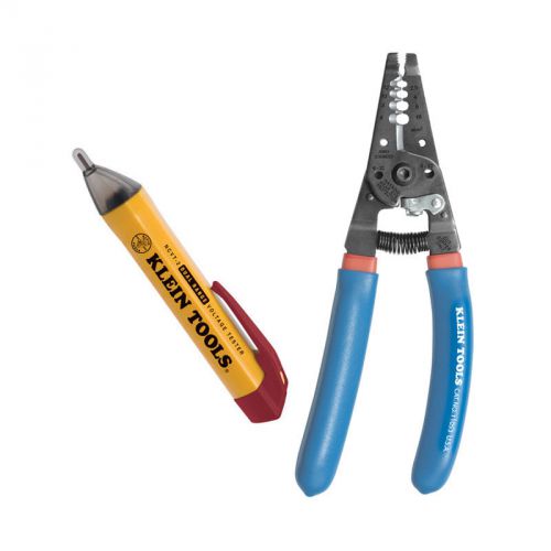 Klein tools 11053 klein-kurve 6-12 awg wire cutter/stripper with voltage tester for sale
