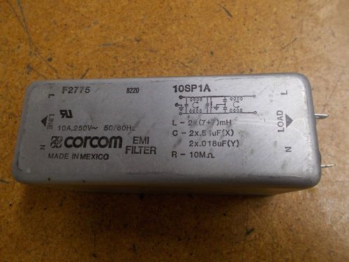 CORCOM F2775 10SP1A EMI FILTER 10A 250V 50/60Hz Used