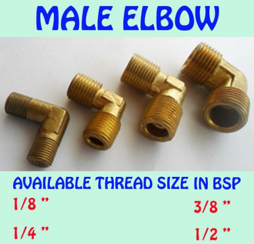 Male x Male BSP thread Elbow Brass Pneumatic Hydraulic Pipe Air Fluid Fitting