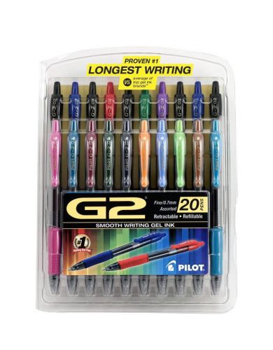 Pilot G2 Premium Gel Ink Roller Ball Pens Fine Point Pack of 20 Assorted Colors