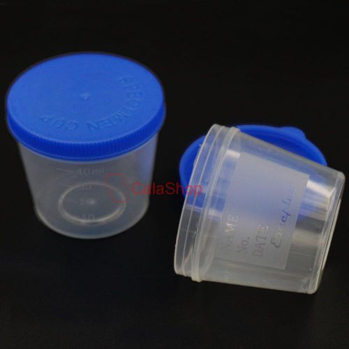 10 PCS Empty Specimen Container Security Screw Cap sterile plastic jar 40ml Blue