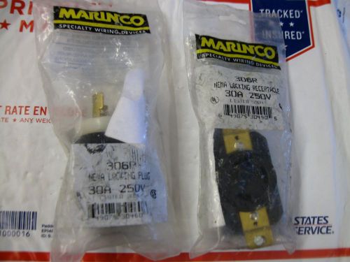 Marinco 306R/306P- 30 Amp 250 Volt Receptacle and Cord End