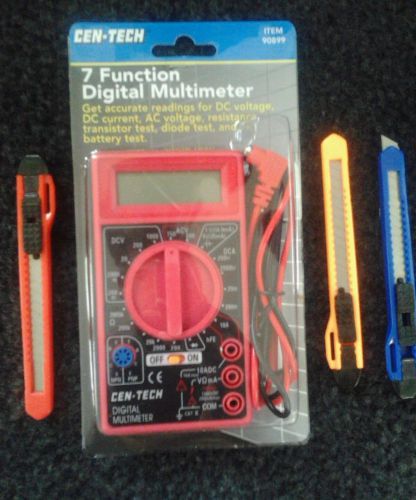 7 function digital multimeter tester new never opened + 3 blades utility blades for sale