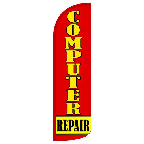 Computer repair windless swooper flag jumbo full sleeve banner + pole made usa for sale