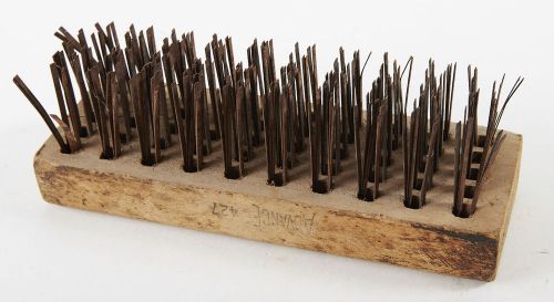 Vintage Wood &amp; Wire Groomers Brush, Concrete Wire Brush Heavy Duty Advance 427