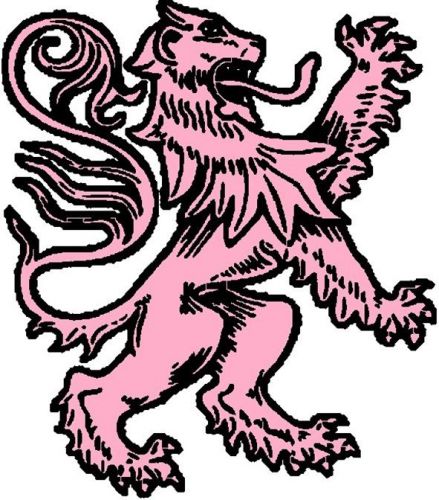 30 Custom Pink Royal Lion Personalized Address Labels