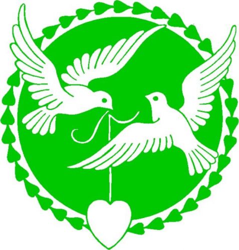 30 Custom Green Love Doves Personalized Address Labels