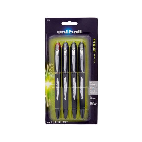 uni-ball Jetstream Stick Roller Ball Pens Bold Point Assorted Colors Set of 4
