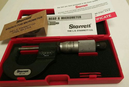 Starrett 1&#034; micrometer model 216xrl-1 for sale