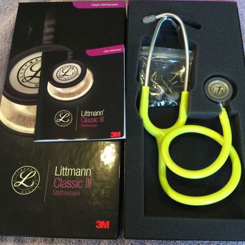 3M Littmann Classic III Stethoscope (Lemon-Lime Green &amp; Standard Silver Finish)