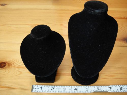 4&#034; &amp; 6&#034; tall Black Velvet Pendant Jewelry Neck Display Bust Form Necklace Stand