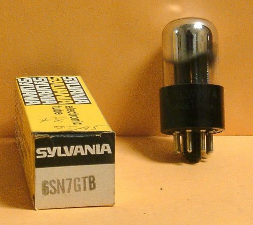 NOS/NIB SYLVANIA 6SN7GTB  Crome Dome,Short Body ,Black Plate Lot F-8