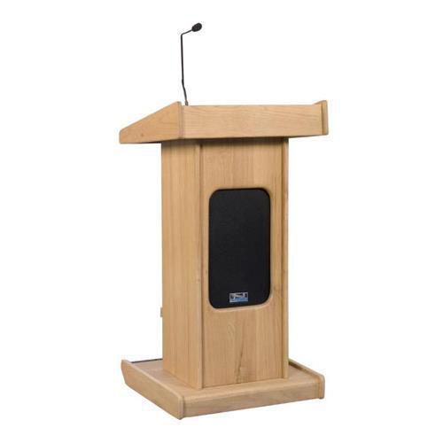 Anchor audio fl-7500 admiral portable lectern system, rich oak finish for sale