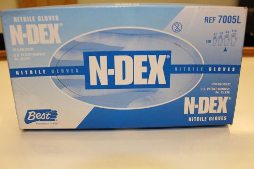 N-Dex Nitrile Disposable Gloves, Powdered, 100/Box - Large (7005L)