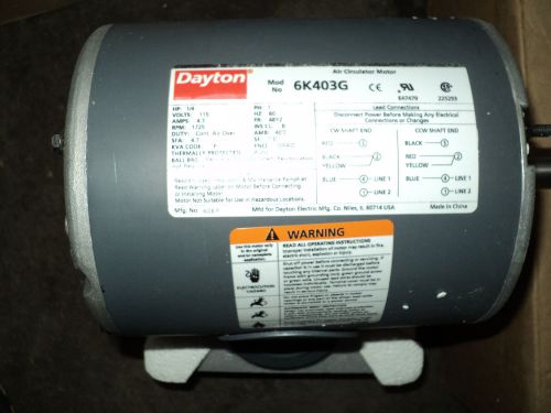 DAYTON 6K403 MOTOR 1/4 HP ,1725 RPM , 115 V ,1 PH , 48Z FR , 1 SPEED , DRIPPROOF
