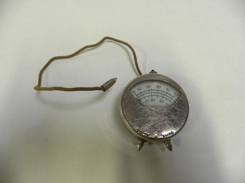 Vintage Antique Pocket Ammeter Amperes Volt Meter Cell Tester Gauge (A5)