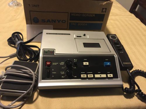 Sanyo TRC-8000A Memo Scriber Transcriber Dictation Recorder Works Perfectly!