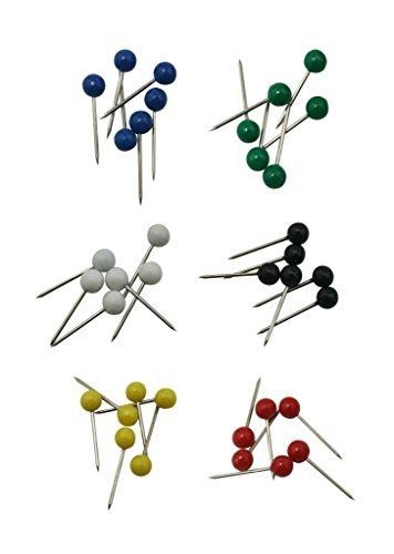 Vovov Pack of 300 0.16&#034; Diameter Small Head Map Tacks Mixed Color