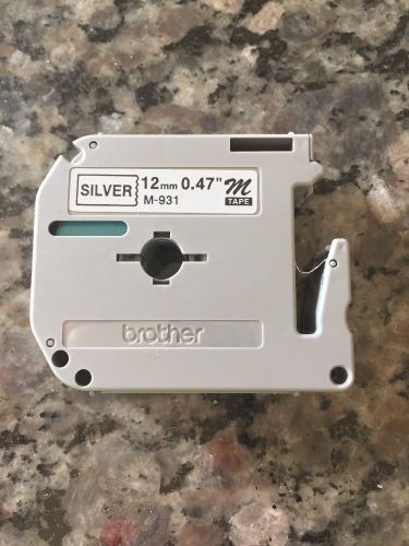 Brother M-931 Black On Silver Label Tape - 0.47&#034; Width x 26ft